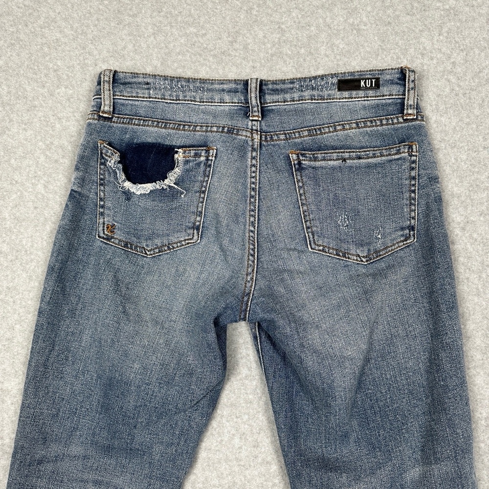 KUT From The Kloth Jeans Womens 4 Catherine Boyfriend Mid Rise Distressed‎ Blue - Picture 13 of 16